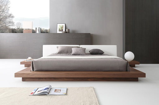 VIG Furniture - Modrest Opal Modern Walnut & White Platform Bed - VGVCBD855-WALWHT - GreatFurnitureDeal