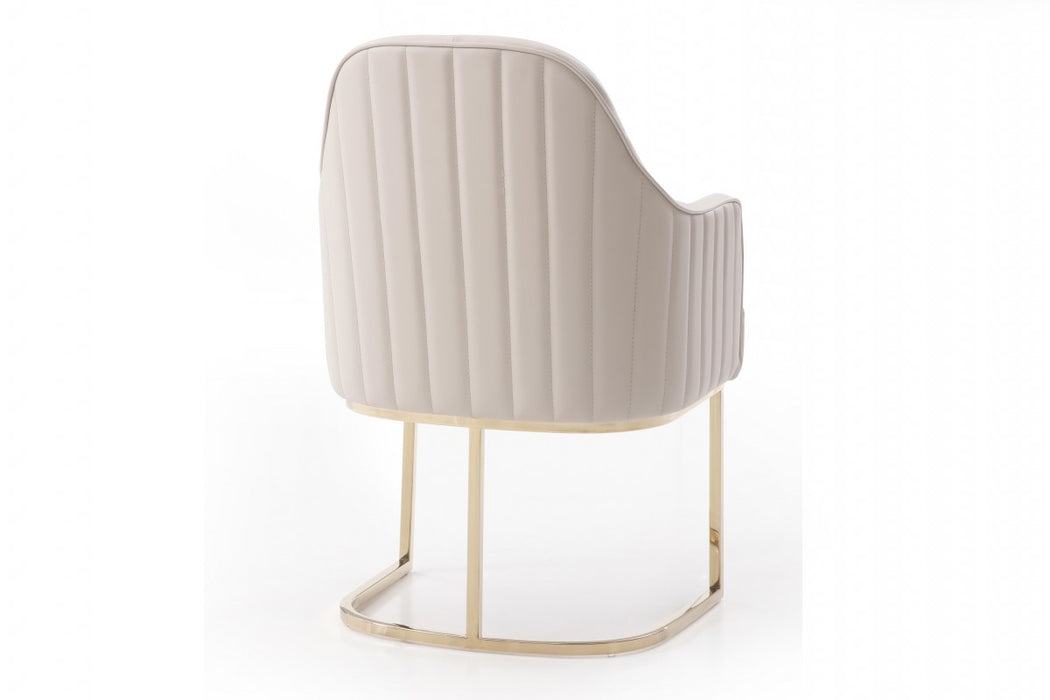 VIG Furniture - Modrest Tyler Modern Grey & Gold Dining Chair - VGVCB8599-LTGRY - GreatFurnitureDeal