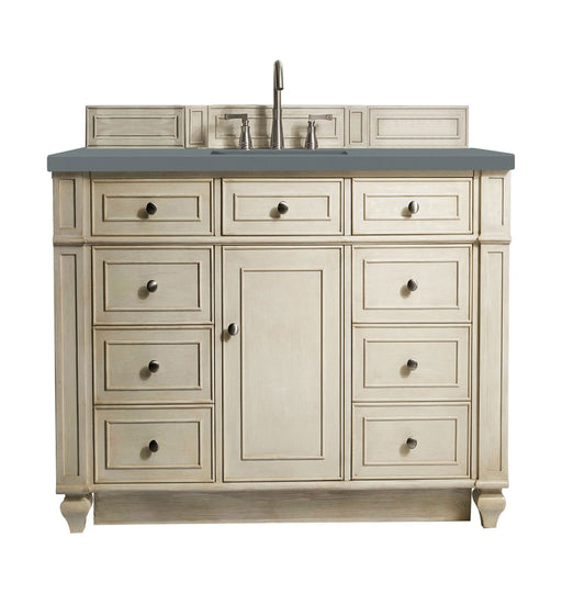James Martin Furniture - Bristol 48" Single Vanity, Vintage Vanilla, w/ 3 CM Cala Blue Quartz Top - 157-V48-VV-3CBL - GreatFurnitureDeal