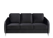 GFD Home - Hathaway Black Velvet Fabric Sofa Loveseat Chair Living Room Set - GreatFurnitureDeal