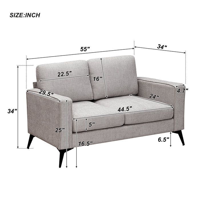 GFD Home -[VIDEO provided] [New]Modern 3-Piece Sofa Sets with Sturdy Metal Legs,Chenille Upholstered Couches Sets Including 3-Seat Sofa, Loveseat and Single Chair for Living Room Furniture Set (1+2+3 Seat) - GreatFurnitureDeal