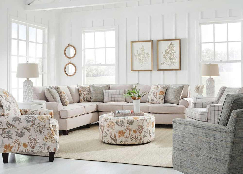 Southern Home Furnishings - Laurent Sectional in Beige - 39-31L 33R Laurent Beach Sectional