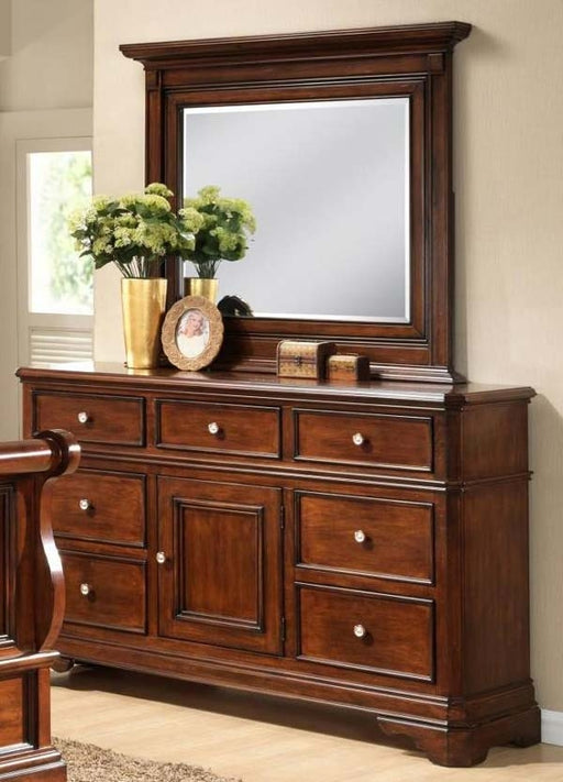 Myco Furniture - Bayliss Dresser with Mirror in Distressed Brown - BA1857DR-M