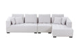 GFD Home - Right Chaise 134'' Mid Century Modern Sofa Couch for Living Room Sofa, Beige - GreatFurnitureDeal