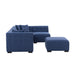 GFD Home - Sectional Sofa with Ottoman DIY Combination Sofa Blue - GreatFurnitureDeal