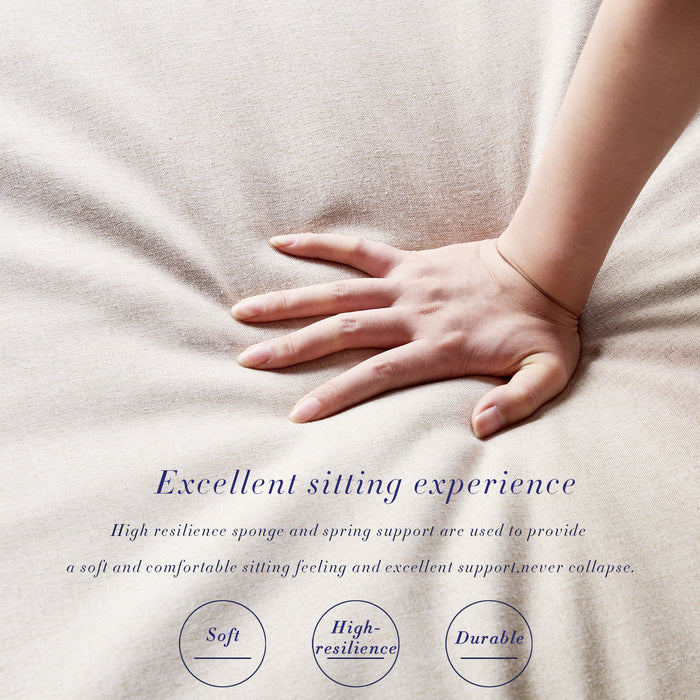 GFD Home - Modular U Shape Sectional Fabric Sofa (Beige) - GreatFurnitureDeal