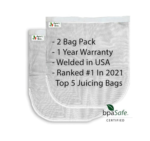 Alexa's Bags (2 Pack) Pro Quality Juicing & Nut Milk Bag - 13"X14" - Commercial Grade Reusable All Purpose Food Strainer - BPA-Safe - Ultra Strong Fine Nylon - Nutmilk, Juices, Pulp Strainer, Warranty - GreatFurnitureDeal