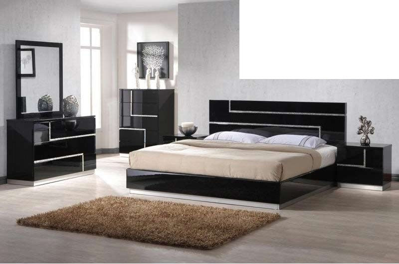 Mariano Furniture - Barcelona Black Laquer 3 Piece Eastern King Bedroom Set - BMBARCELONA-EK-3SET