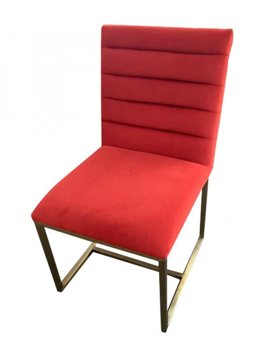 VIG Furniture - Modrest Barker - Modern Burnt Orange & Brush Gold Dining Chair (Set of 2) - VGGMDC-1251A-ORG - GreatFurnitureDeal