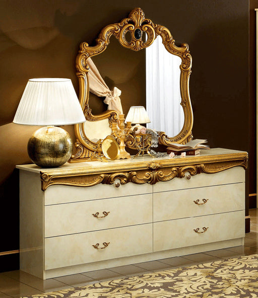 ESF Furniture - Barocco Double Dresser in Ivory-Gold - BAROCCODRESSERIVORYG - GreatFurnitureDeal