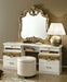 ESF Furniture - Barocco Vanity Dresser in Ivory/Gold - BAROCCOVANIRYIVORY/G