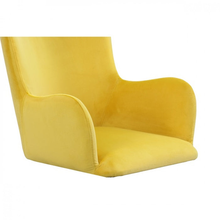 VIG Furniture - Modrest Barrett Modern Yellow Velvet Dining Chair - VGYFDC1040-YEL-DC