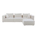 GFD Home - Modular Sectional Living Room Sofa Set, Modern Minimalist Style Couch with Ottoman and Reversible Chaise, L-Shape, White - GreatFurnitureDeal