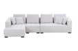 GFD Home - 134'' Mid Century Modern Sofa L-Shape Sectional Sofa Couch Left Chaise for Living Room, Beige - GreatFurnitureDeal