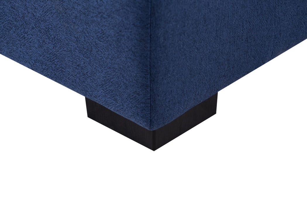 GFD Home - Modular Seating Sofa Couch L-Shaped Sectional sofa with Ottoman BLUE - GreatFurnitureDeal
