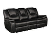 GFD Home - Hong Kong 3 Piece Power Reclining Sofa Set made with Faux Leather in Black - GreatFurnitureDeal