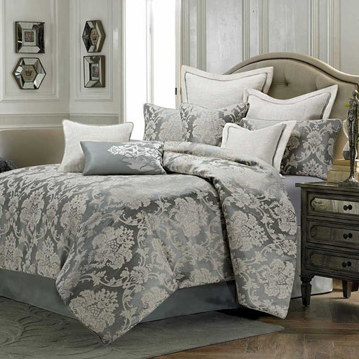 AICO Furniture - Cambria 10pc King Comforter Set Mineral - BCS-KS10-CMBRI-MNR - GreatFurnitureDeal