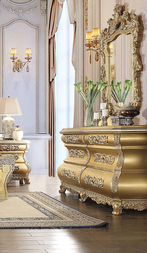 Acme Furniture - Seville Dresser with Mirror in Gold - BD00454-453 - GreatFurnitureDeal
