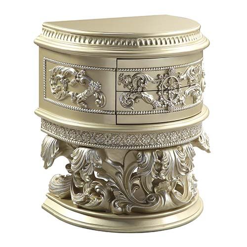 Acme Furniture - Vatican Nightstand in Champagne Silver - BD00462 - GreatFurnitureDeal