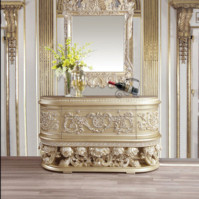 Acme Furniture - Vatican Dresser with Mirror in Champagne Silver - BD00464-463