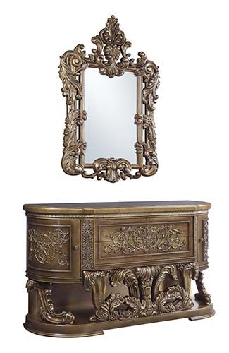 Acme Furniture - Constantine Dresser with Mirror in Brown & Gold - BD00474-473 - GreatFurnitureDeal
