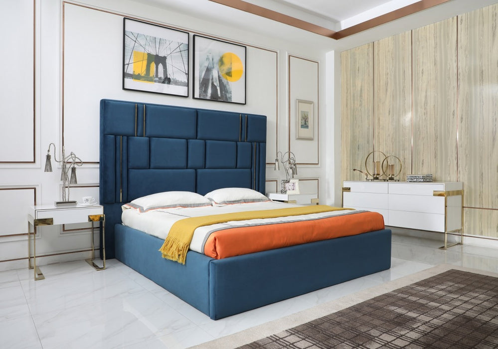 VIG Furniture - Modrest Adonis - Modern Blue Fabric Bed - VGVCBD096-19 - GreatFurnitureDeal