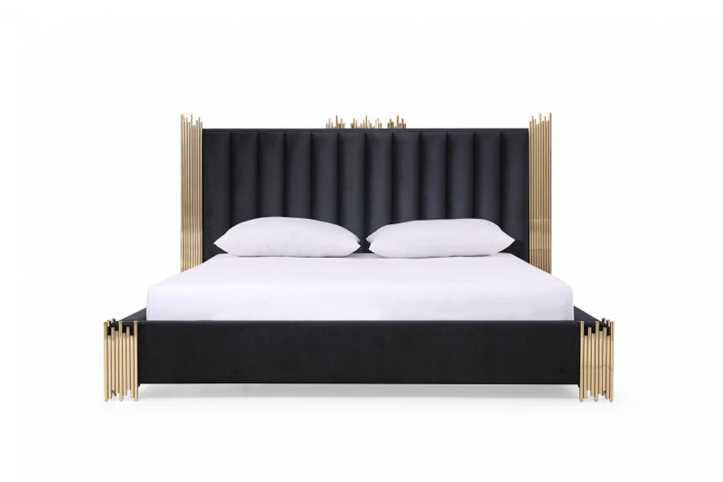 VIG Furniture - Modrest Token Modern Black & Gold Bedroom Set - VGVCBD815-SET - GreatFurnitureDeal