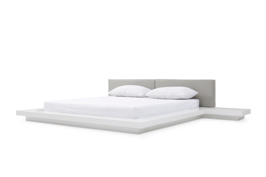 VIG Furniture - Modrest Opal Modern White & Grey Platform Bed - VGVCBD855-WHTGRY