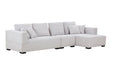 GFD Home - Right Chaise 134'' Mid Century Modern Sofa Couch for Living Room Sofa, Beige - GreatFurnitureDeal