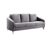 GFD Home - Sofia Gray Velvet Fabric Sofa Loveseat Chair Living Room Set - GreatFurnitureDeal