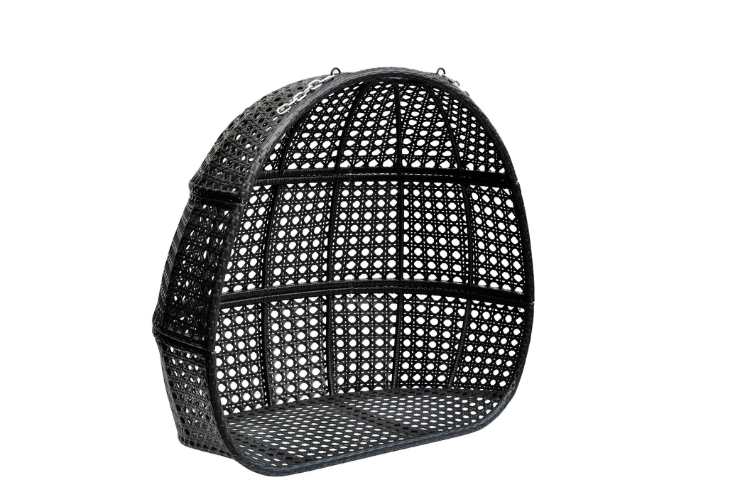 GFD Home - Patio PE Rattan Double Swing Chair With Stand, Two Person Hanging Chair for Balcony, Courtyard - GreatFurnitureDeal