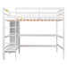 GFD Home - Full Size Loft Bed with Multifunction Shelves and Under-bed Desk, White - GreatFurnitureDeal