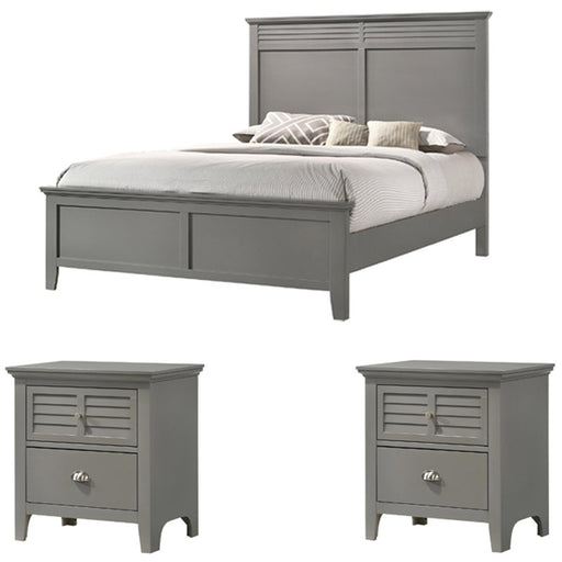 Myco Furniture - Bessey 3 Piece Queen Bedroom Set in Gray - BE730-Q-3SET - GreatFurnitureDeal