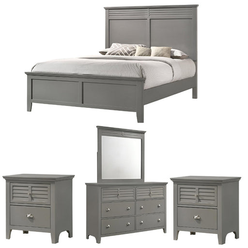Myco Furniture - Bessey 5 Piece Eastern King Bedroom Set in Gray - BE730-K-5SET