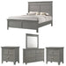 Myco Furniture - Bessey 5 Piece Queen Bedroom Set in Gray - BE730-Q-5SET - GreatFurnitureDeal