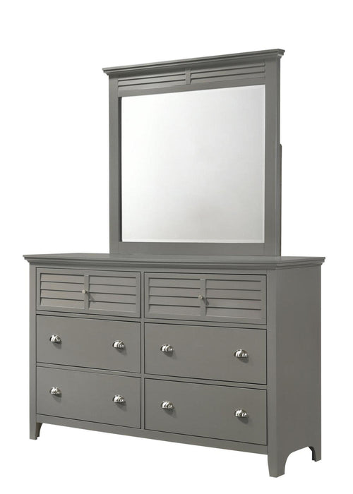 Myco Furniture - Bessey Dresser with Mirror in Gray - BE730-DR-M - GreatFurnitureDeal