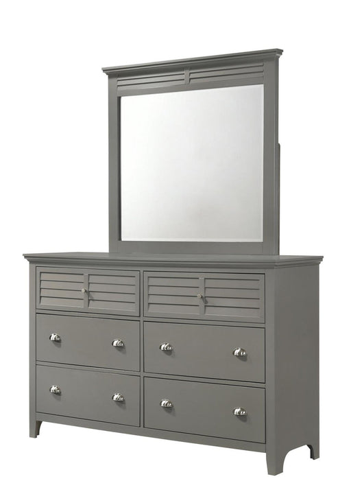 Myco Furniture - Bessey Dresser with Mirror in Gray - BE730-DR-M - GreatFurnitureDeal
