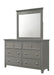 Myco Furniture - Bessey Dresser with Mirror in Gray - BE730-DR-M