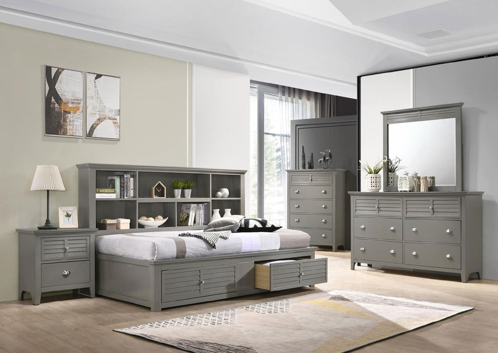Myco Furniture - Bessey 3 Piece Full Storage Bedroom Set in Gray - BE730-F-3SET
