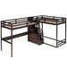 GFD Home - L-Shaped Twin Size Bunk Bed and Loft Bed with Built-in Middle Staircase and Desk,Espresso - GreatFurnitureDeal