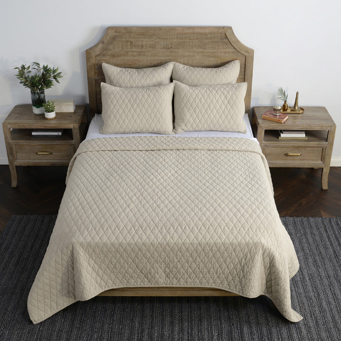 Classic Home Furniture - Lana Natural 4pc King Quilt Set - BEDQ503K - GreatFurnitureDeal