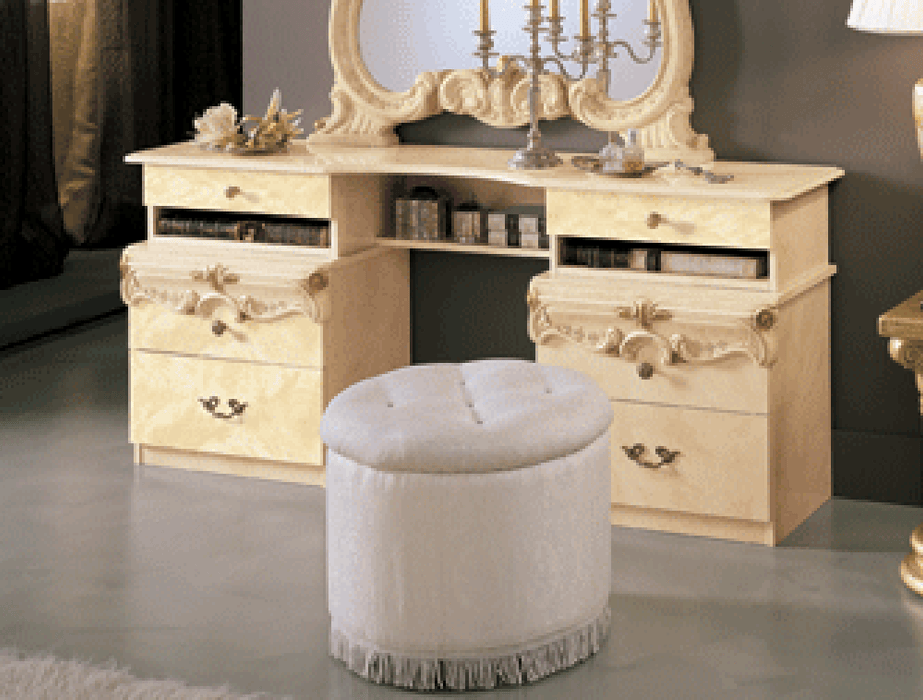 ESF Furniture - Barocco Vanity Dresser in Ivory - BAROCCOVANIRYIVORY