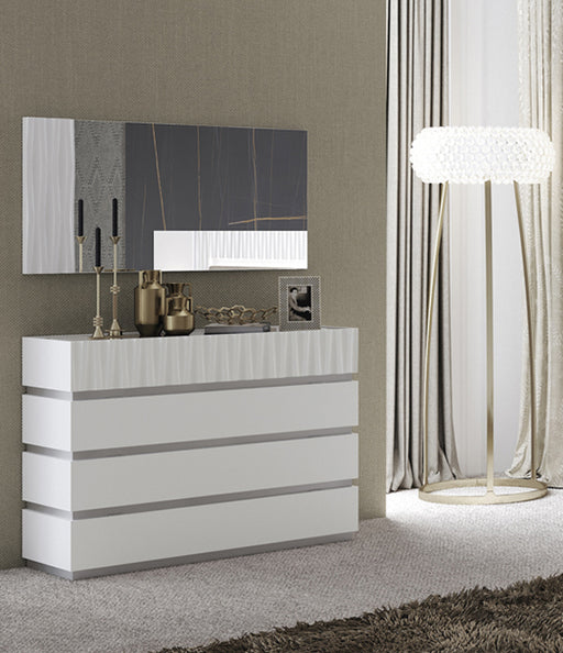 ESF Furniture - Marina Single Dresser with Mirror in White - MARINADDRESSER-MIRROR-WH - GreatFurnitureDeal