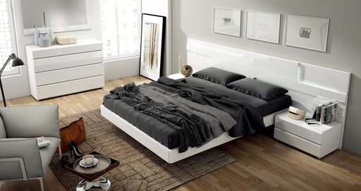 ESF Furniture - Sara 7 Piece Eastern King with Storage Bedroom Set in Glossy White - SARASTORAGEKITK.S-7SET
