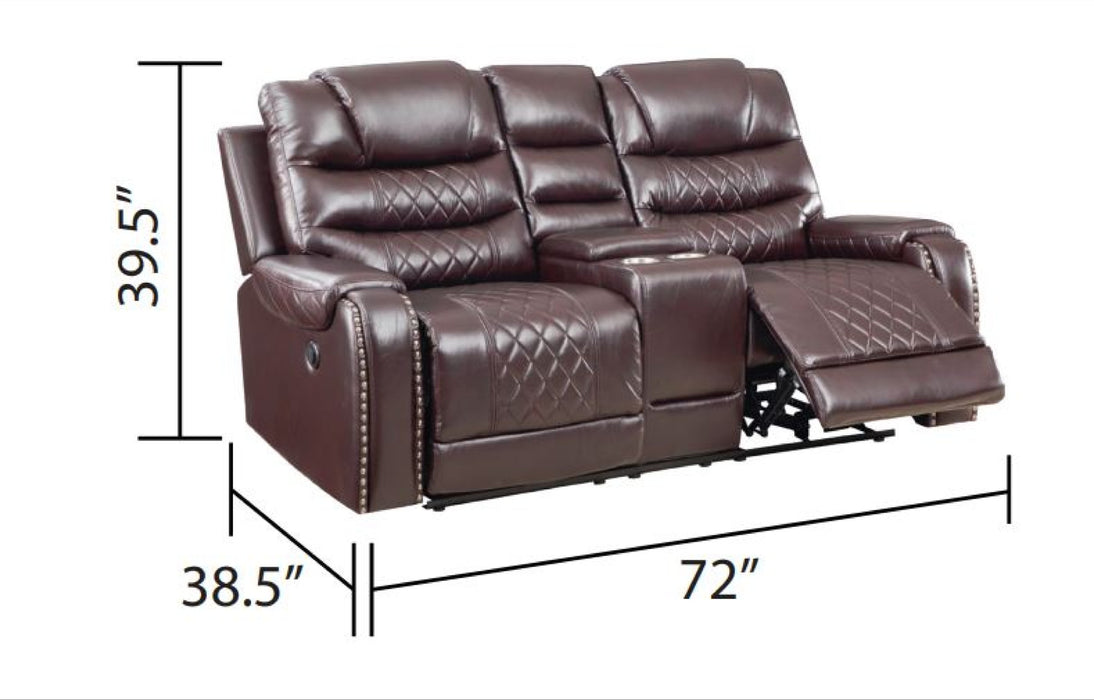 GFD Home - Tennessee Power Reclining 3 Pc Sofa Set in Espresso - GreatFurnitureDeal