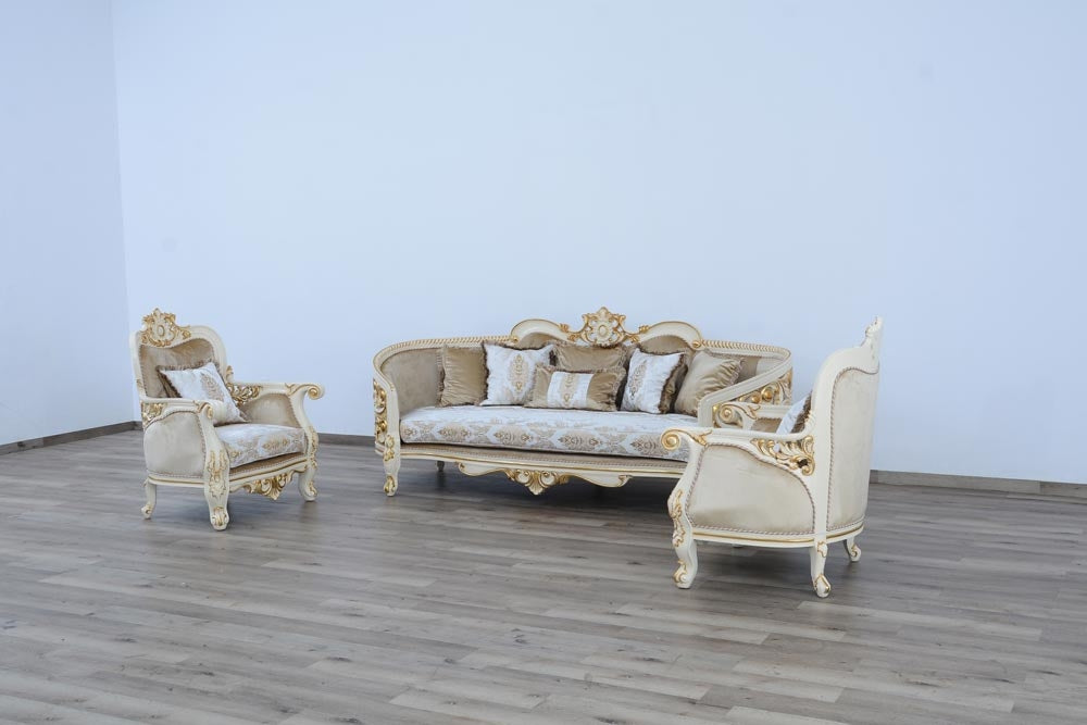 European Furniture - Bellagio 3 Piece Luxury Living Room Set - 30017-SLC - GreatFurnitureDeal