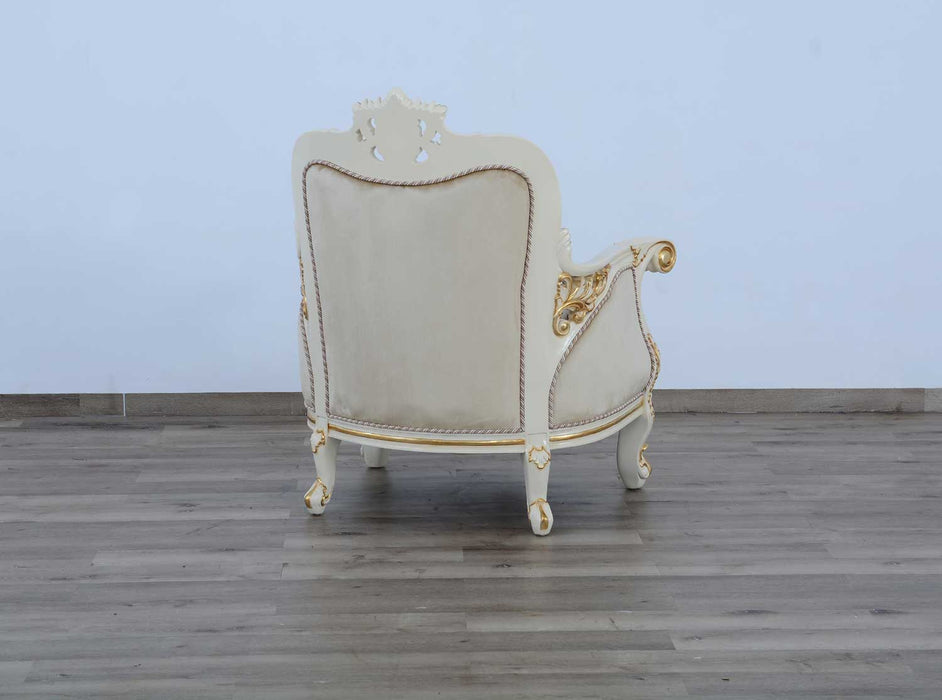 European Furniture - Bellagio Chair in Antique Bronze Beige-Gold - 30016-C