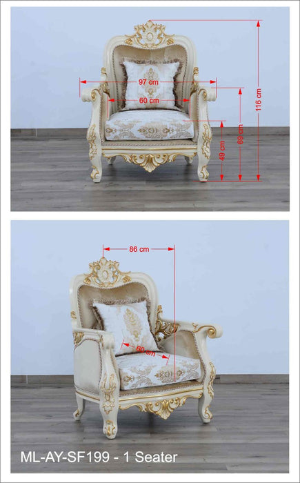 European Furniture - Bellagio 4 Piece Living Room Set in Antique Bronze Beige-Gold - 30016-4SET