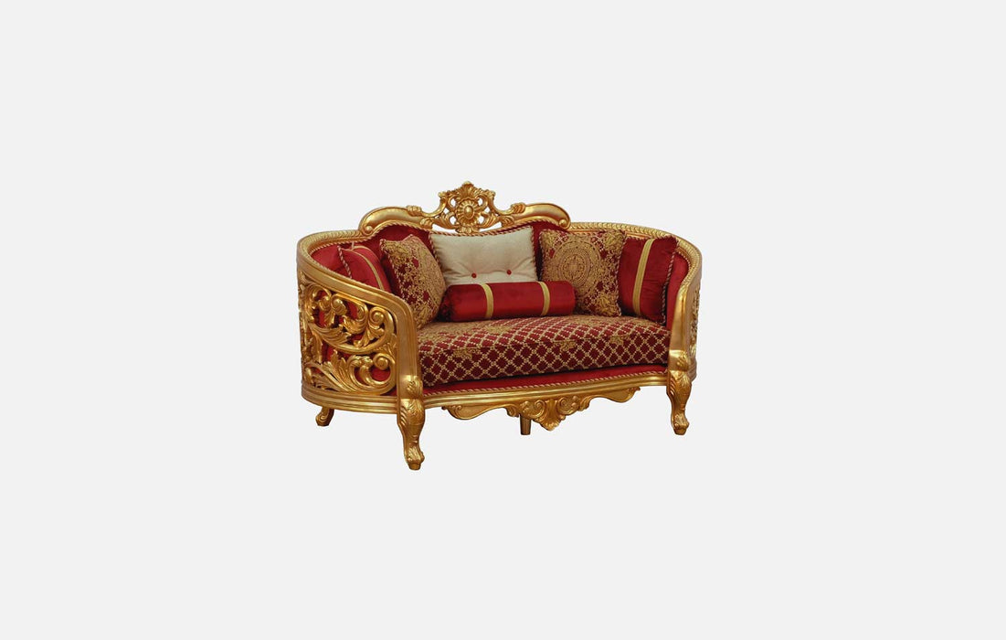 European Furniture - Bellagio II Loveseat in Red-Gold - 30013-L - GreatFurnitureDeal