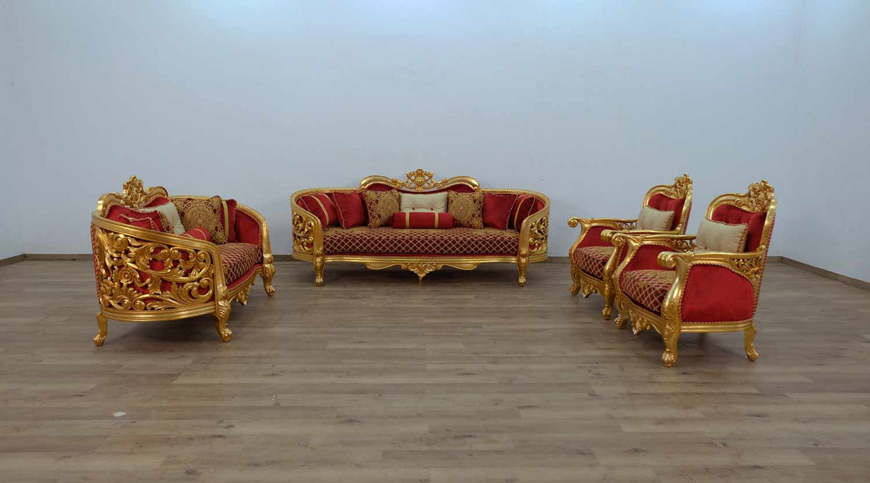 European Furniture - Bellagio II Chair in Red-Gold - 30013-C - GreatFurnitureDeal